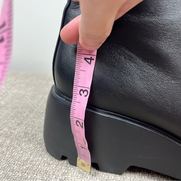 Naked Feet Xenus Platform Leather Boot Black Grunge Goth Size 8.5 Festival Chunk - Picture 7 of 14